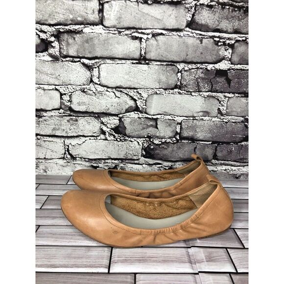 1. State Skylar Camel Tan Leather Casual Ballet Flats Shoes Women Sz 9M US/39EU - Picture 1 of 16
